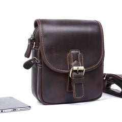 Cool Vintage Leather Belt Pouch Waist Bag Mini Side Bag Messenger Bag For Mens