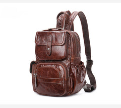 Large Leather Sling Bag for Big Guys - Handle Detail