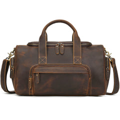 Vintage Leather Duffle Bag for Men 16L Mens Leather Weekend Bag Large Leather Duffle Bag 