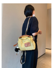 Canvas Convertible Crossbody Bag Handbag With outside Pocket Green Canvas Convertible Backpack Shoulder Bag - Feltify