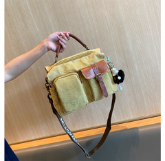 Green Canvas Convertible Messenger Bag Backpack Canvas Convertible Crossbody Bag Canvas Handbag - Feltify
