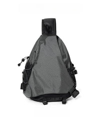 laptop sling pack​ Black Travel Large Sling Bag For Big Men Cool Nylon Large Hiking Sling Bag For Big Men