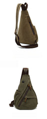Large Canvas Sling Bag for Big Guys - Stitching Detail