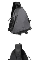 sling pack men​ Black Travel Large Sling Bag For Big Men Cool Nylon Large Hiking Sling Bag For Big Men
