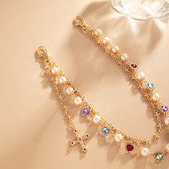 Pearl Wallet Chain for Women Wallet Chain with Heart - iChainWallets