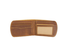 Brown Leather ID Billfold Wallet - iwalletsmen