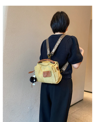 Canvas Convertible Crossbody Bag Handbag With outside Pocket Green Canvas Convertible Backpack Shoulder Bag - Feltify