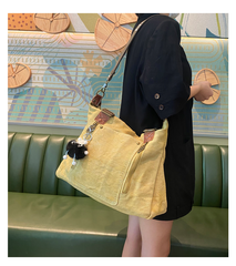Canvas Large Shoulder Bag Canvas Handbag Green Canvas Crossbody Bag - Feltify