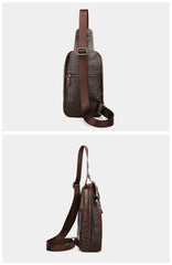 shoulder sling purse Cool Leather Sling Bag Mens One Shoulder Backpacks Sling Crossbody Backpack For Men