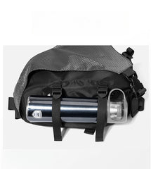 sling back packs​ Black Travel Large Sling Bag For Big Men Cool Nylon Large Hiking Sling Bag For Big Men