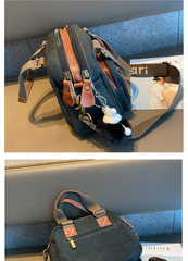 Green Canvas Women's Handbags Canvas Leather Handbags Shoulder Bag Crossbody Bag - Feltify