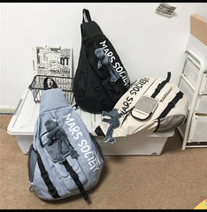 Nylon Large Sling Bag For Big Men Black Waterproof Hiking Huge Sling Bag For Women