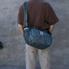 Vintage Blue Denim Messnger Bag Denim Crossbody Bag for Men Womens Jeans Shoulder Bag - Feltify