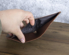 Brown Leather ID Billfold Wallet - iwalletsmen