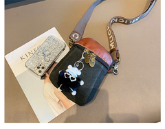 Green Canvas Vertical Shoulder Bag Canvas Crossbody Bag Phone Bag for Women - Feltify