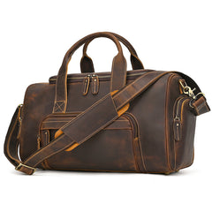 Vintage Leather Duffle Bag for Men 16L Mens Leather Weekend Bag Large Leather Duffle Bag 