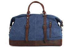 Blue Waxed Canvas Weekender Bag Waxed Canvas Duffle Bag Blue Large Canvas Leather Duffle Bag