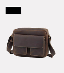 Brown Mens Small Leather Crossbody Bag - iwalletsmen