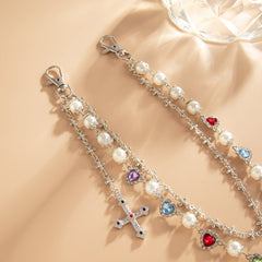 Pearl Wallet Chain for Women Gold Wallet Chain Womens Wallet Chain with Heart - iChainWallets