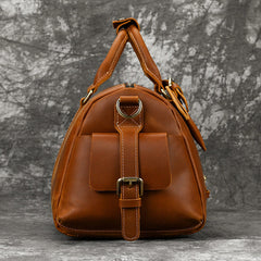 Brown Leather Weekender Bag for Men Vintage Leather Weekend Bag for Men - iwalletsmen