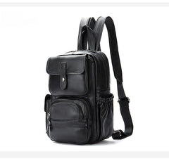 Large Leather Sling Bag for Big Guys - Flat Lay
