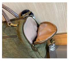 Light Green Convertible Canvas Handbag Crossbody Bag Canvas Convertible Backpack Shoulder Bag - Feltify
