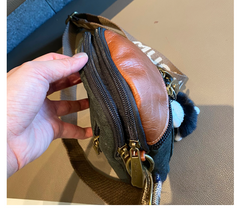 Green Canvas Vertical Shoulder Bag Canvas Crossbody Bag Phone Bag for Women - Feltify