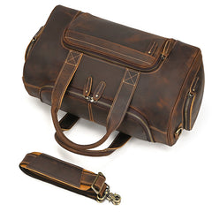Vintage Leather Duffle Bag for Men 16L Mens Leather Weekend Bag Large Leather Duffle Bag 