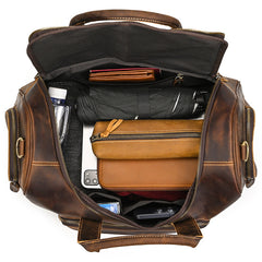 Vintage Leather Duffle Bag for Men 16L Mens Leather Weekend Bag Large Leather Duffle Bag 