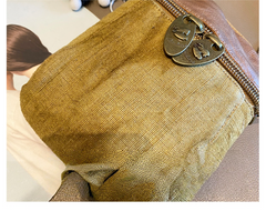 Green Canvas Vertical Shoulder Bag Canvas Crossbody Bag Phone Bag for Women - Feltify