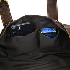 Vintage Leather Duffle Bag for Men 16L Mens Leather Weekend Bag Large Leather Duffle Bag 
