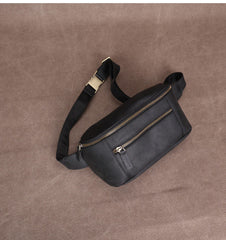 Dark  Brown Large Leather Waist Bag Mens - iwalletsmen