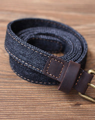 Cute Women Blue Denim Slim Belt Denim Blue Belt Vintage Belts For Women