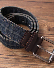 Vintage BLue Mens Denim Slim Belts Denim Blue Belts Vintage Belts For Men