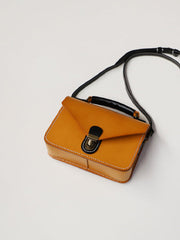 Handmade Womens Tan Leather Cube Satchel Purse Womens School Shoulder Bag for Ladies