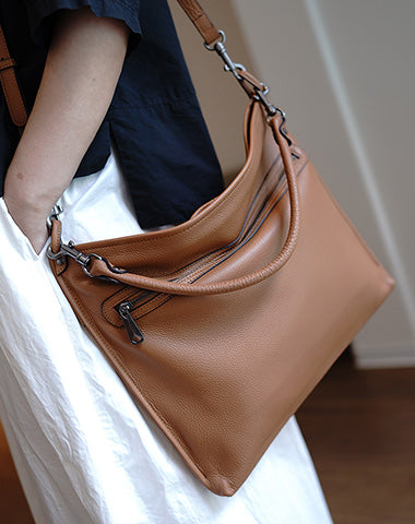 Classic Brown Onthego Leather Handbag Women Crossbody Purse Onthego Shoulder Bag for Women