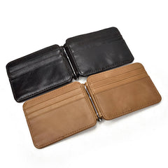 Bifold Leather Wallet with Money Clip 