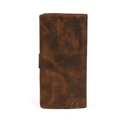 Brown Leather Wallet with Buckle for Men Buckle Mens Wallets with Coin Pocket - iwalletsmen