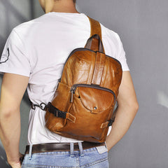 Leather Large Sling Backpack - Detail