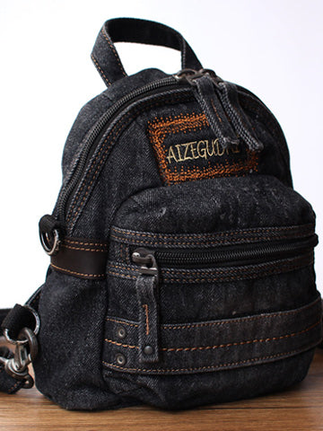 Denim Black Womens Backpack School Backpacks Blue Vintage Denim Backpack For Women