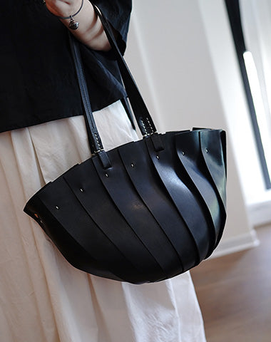 Vintage Green Leather Splicing Bucket Handbag Tote Women Handmade Shoulder Tote MDR05381038