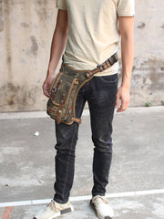 Denim Mens Thigh bag Waist Bag DropLeg Bag Belt Pouch Small Shoulder Bag For Men