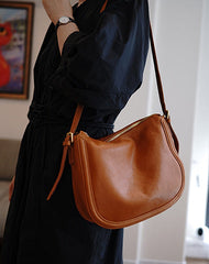 Cute Black Leather Saddle Shoulder Bag Women Saddle Crossbody Bag for Women