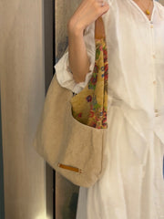 Womens Cotton&Linen Tote Handbags Women Handmade China Unique Tote Bag for Women