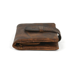 Brown Leather Wallet with Buckle for Men Buckle Mens Wallets with Coin Pocket - iwalletsmen