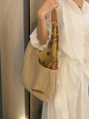 Womens Cotton&Linen Tote Handbags Women Handmade China Unique Tote Bags for Women