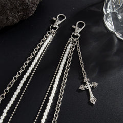 Pearl Wallet Chain for Women Triple Wallet Chain Womens Ball Wallet Chain