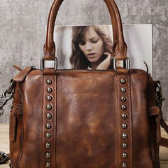 Handmade Leather handbag purse shoulder bag for women leather shopper bag