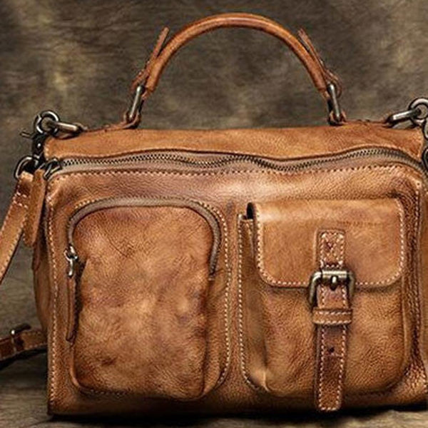 Handmade Leather handbag purse shoulder bag for women leather shopper bag