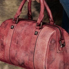 Handmade Leather handbag Boston bag purse shoulder bag for women leather shopper bag